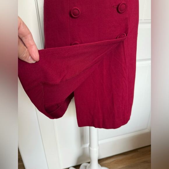 Talbots Women's 4P Vintage Red Ponte Wrap Acadamia Preppy Career Modest Skirt - Picture 14 of 14